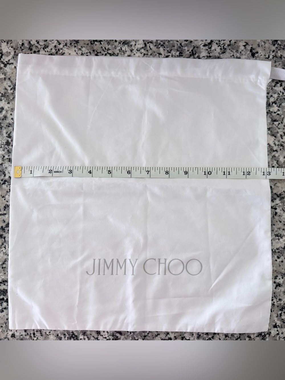 Jimmy Choo White Logo Drawstring Dust Bag